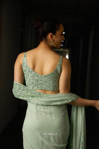 Carrie Mint Uppada Silk Blouse