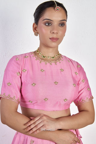 Kavi Pink Mul Chanderi Blouse