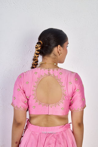 Kavi Pink Mul Chanderi Blouse