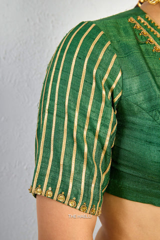 Padmini Green Tussar Silk Blouse