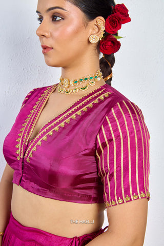 Padmini Magenta Tussar Silk Blouse