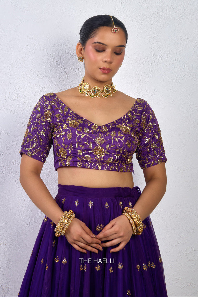 Lekha Purple Uppada Silk Blouse