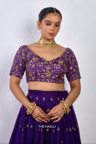 Lekha Purple Uppada Silk Blouse