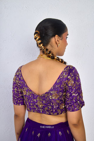 Lekha Purple Uppada Silk Blouse
