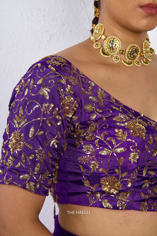 Lekha Purple Uppada Silk Blouse