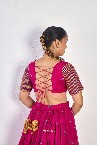 Neera Magenta Mul Chanderi Blouse