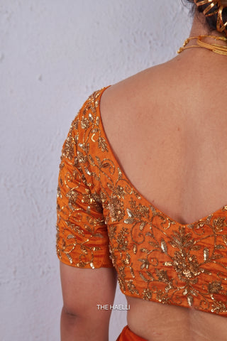 Lekha Orange Uppada Silk Blouse