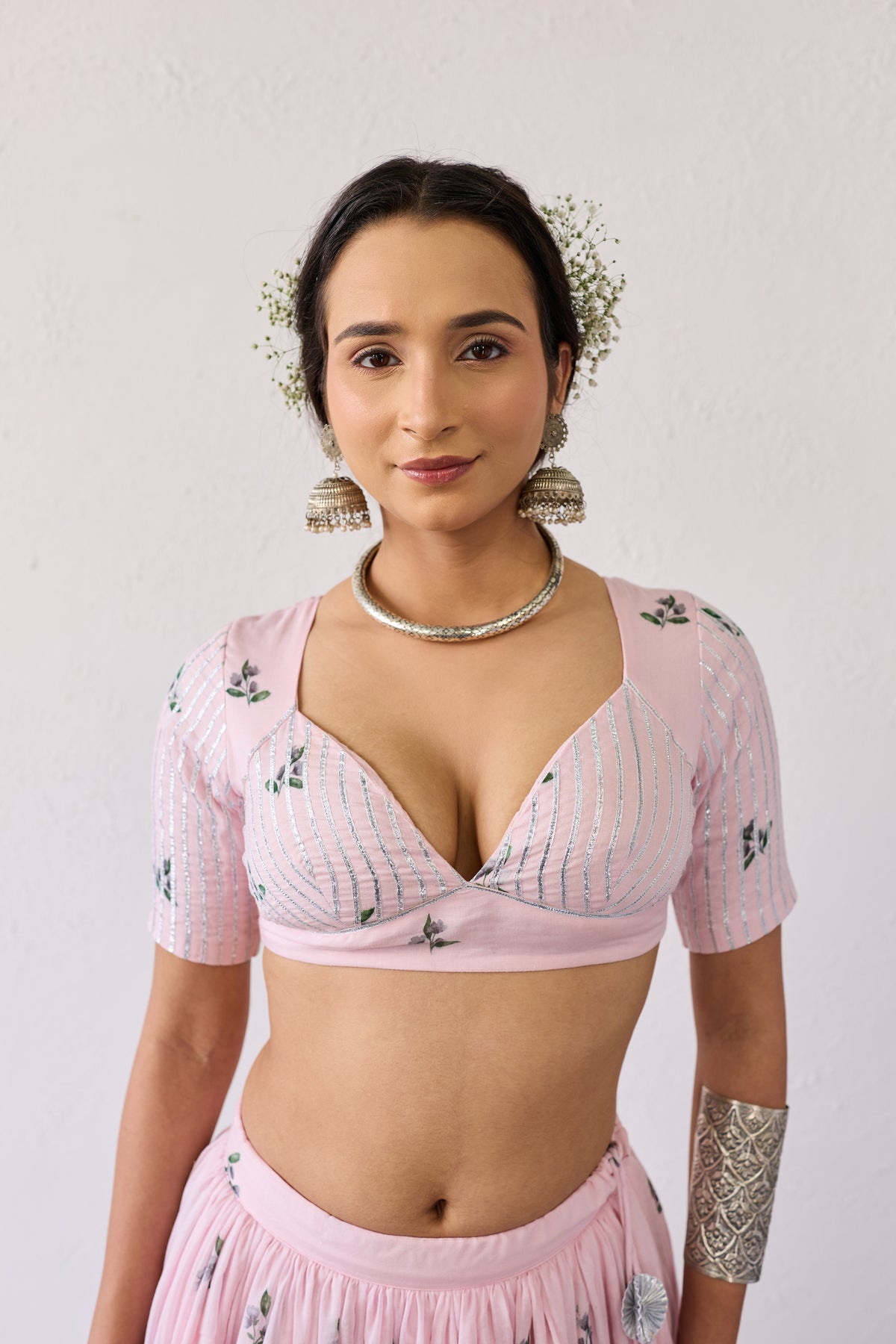 Neera Pink Mul Chanderi Blouse
