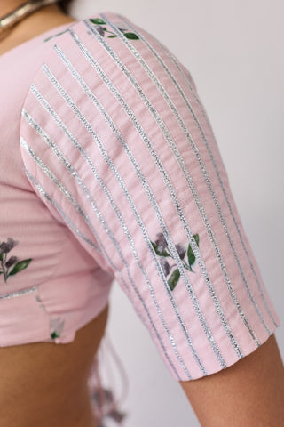 Neera Pink Mul Chanderi Blouse