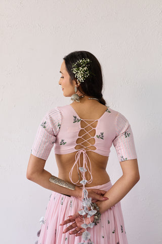 Neera Pink Mul Chanderi Blouse