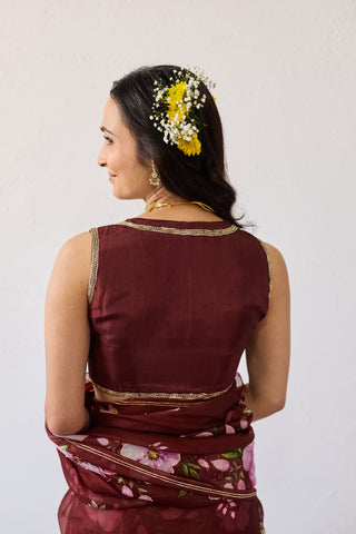 Dhara Berry Uppada Silk Blouse