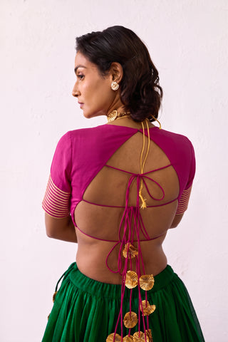 Meera Magenta Mul Chanderi Blouse