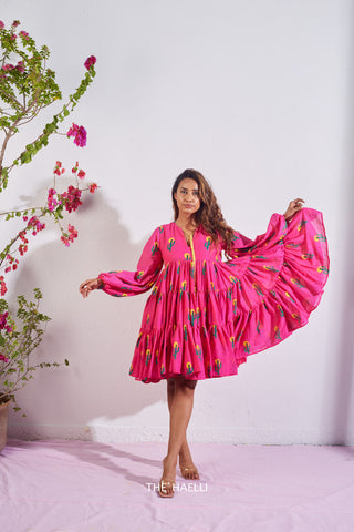 pink cactus dress Pink Cactus Printed Silk Crepe Bias Slip Gown