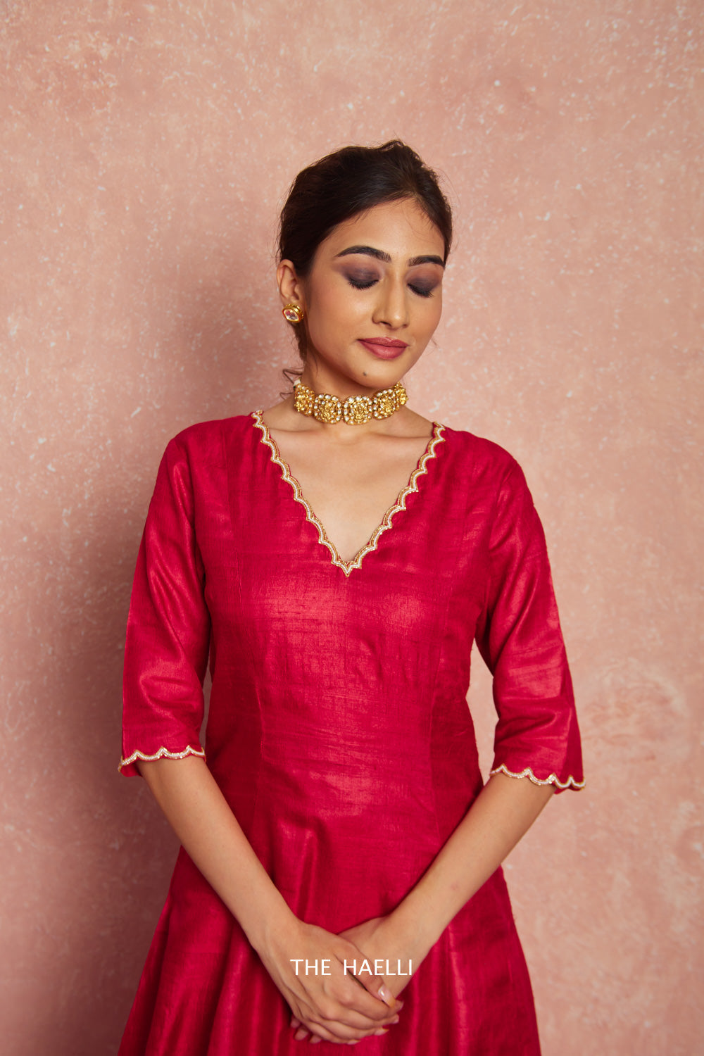 Gher Red Tussar Silk Kurta Set – The Haelli