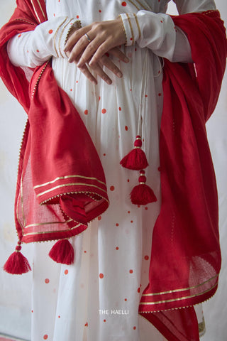 Polka Story White Kurta Set