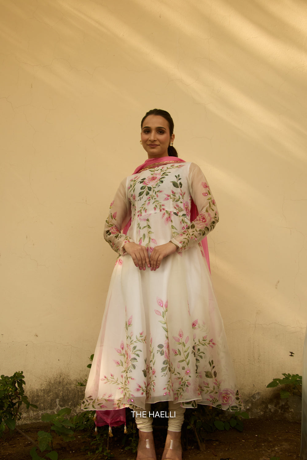 Bela White Organza Kurta Set