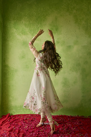 Bela White Organza Kurta Set