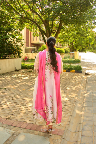 Bela White Organza Kurta Set