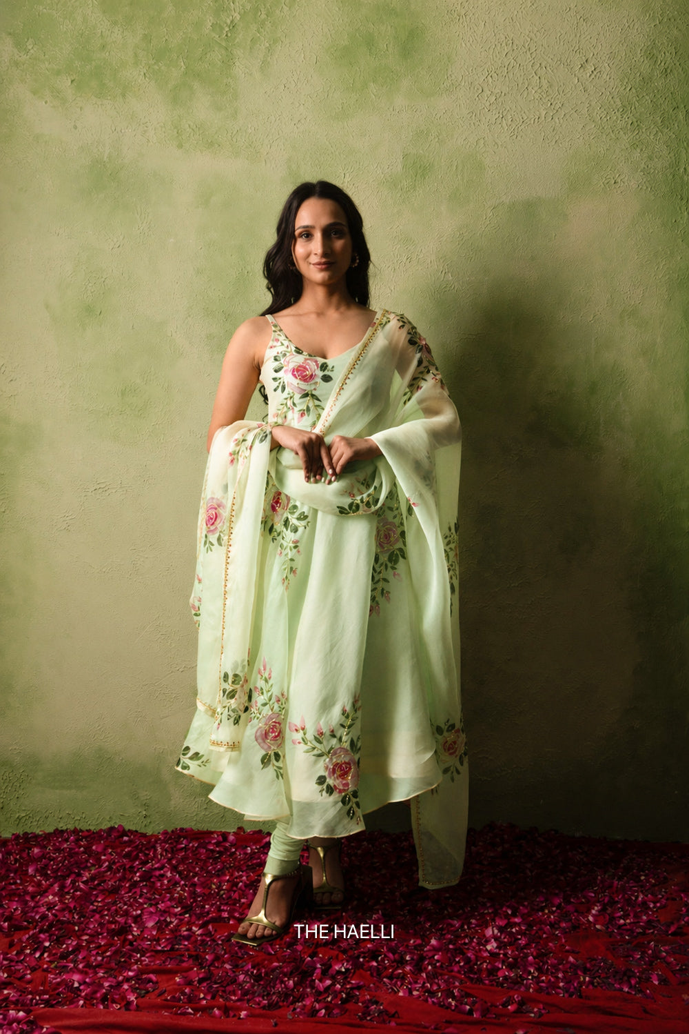 Gulaab Mint Organza Silk Kurta Set