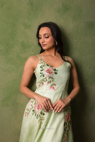Gulaab Mint Organza Silk Kurta Set