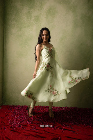 Gulaab Mint Organza Silk Kurta Set