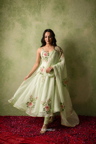 Gulaab Mint Organza Silk Kurta Set