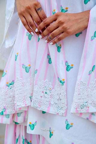 Cactus Kiss Pink Cotton Kurta Set
