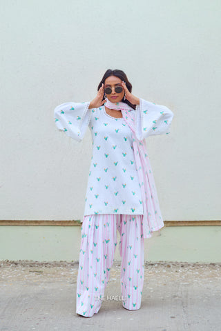 Cactus Kiss Pink Cotton Kurta Set
