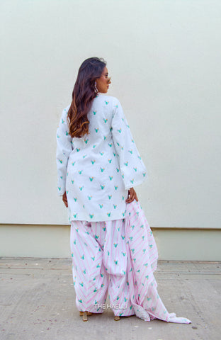 Cactus Kiss Pink Cotton Kurta Set