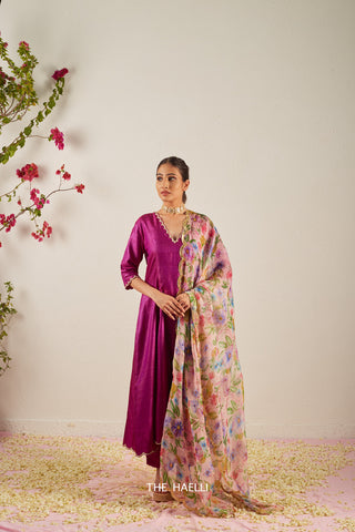 Naaz Pink Organza Silk Dupatta