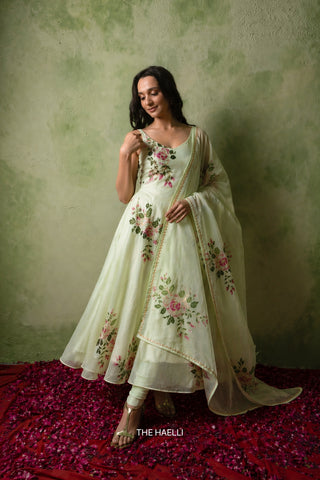 Gulaab Mint Organza Dupatta