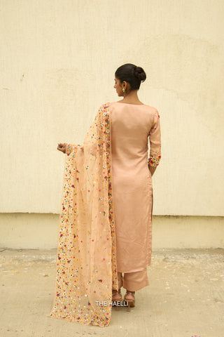 Lily Beige Organza Silk Dupatta