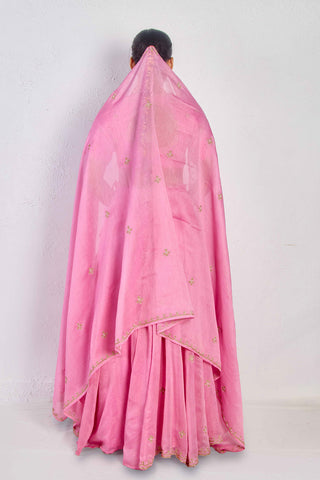 Kavi Pink Chanderi Mul Dupatta