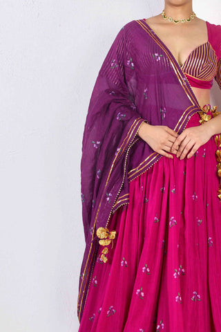 Neera Purple Chanderi Mul Dupatta