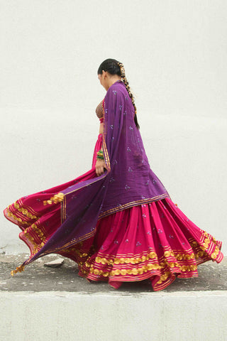 Neera Purple Chanderi Mul Dupatta
