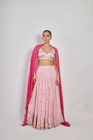 Lily Pink Georgette Lehenga
