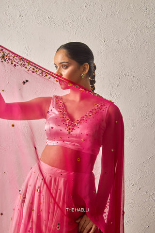 Lily Pink Georgette Lehenga