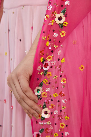 Lily Pink Georgette Lehenga