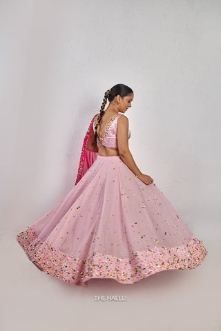 Lily Pink Georgette Lehenga