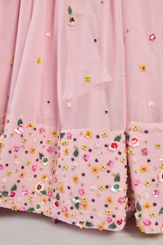 Lily Pink Georgette Lehenga