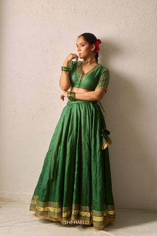 Padmini Green Tussar Silk Lehenga