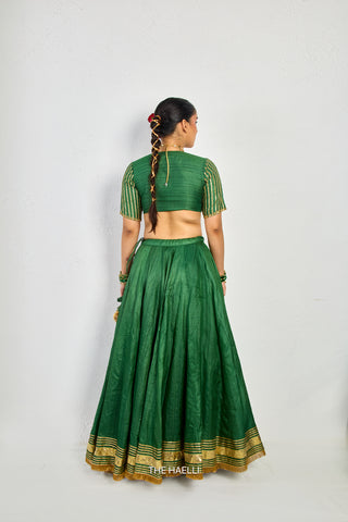 Padmini Green Tussar Silk Lehenga