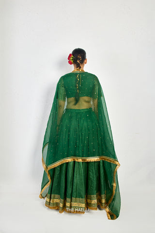 Padmini Green Tussar Silk Lehenga