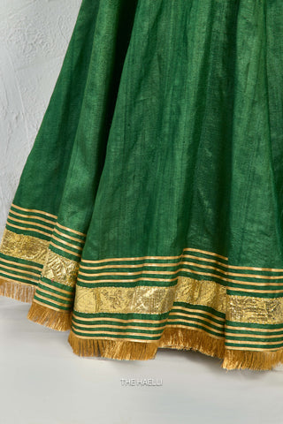 Padmini Green Tussar Silk Lehenga