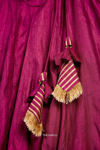 Padmini Magenta Tussar Silk Lehenga