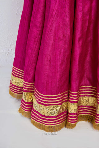 Padmini Magenta Tussar Silk Lehenga