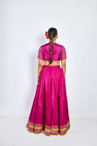 Padmini Magenta Tussar Silk Lehenga