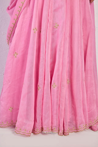 Kavi Pink Mul Chanderi Lehenga