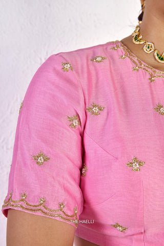Kavi Pink Mul Chanderi Lehenga