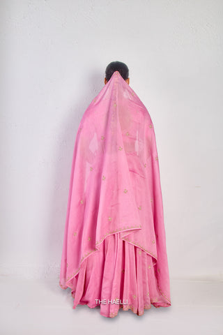 Kavi Pink Mul Chanderi Lehenga